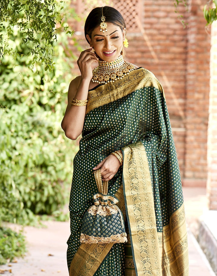 MBZ Meena Bazaar-Handloom Kanivaram Woven Saree