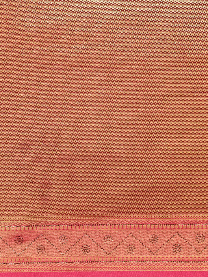 Brocade Art Handloom Saree with Stone Booti