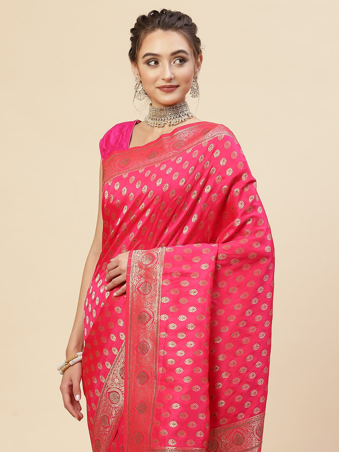 Stone Jaal Embroidered Banarasi Saree
