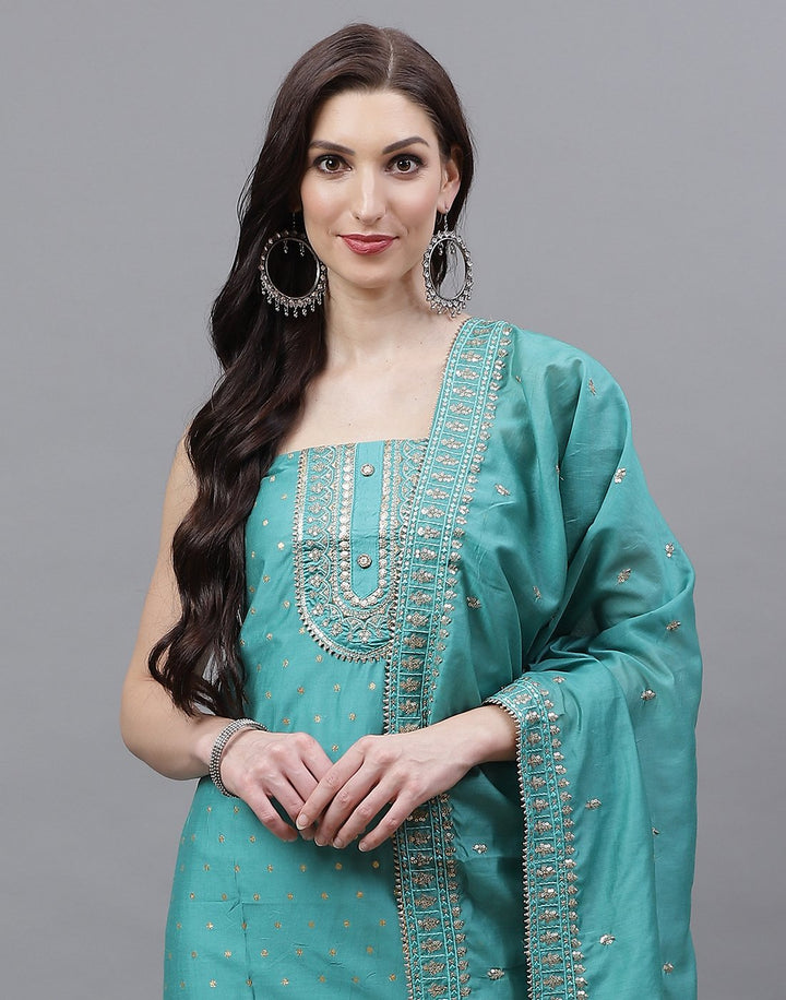 Chanderi Embroidered Suit Piece