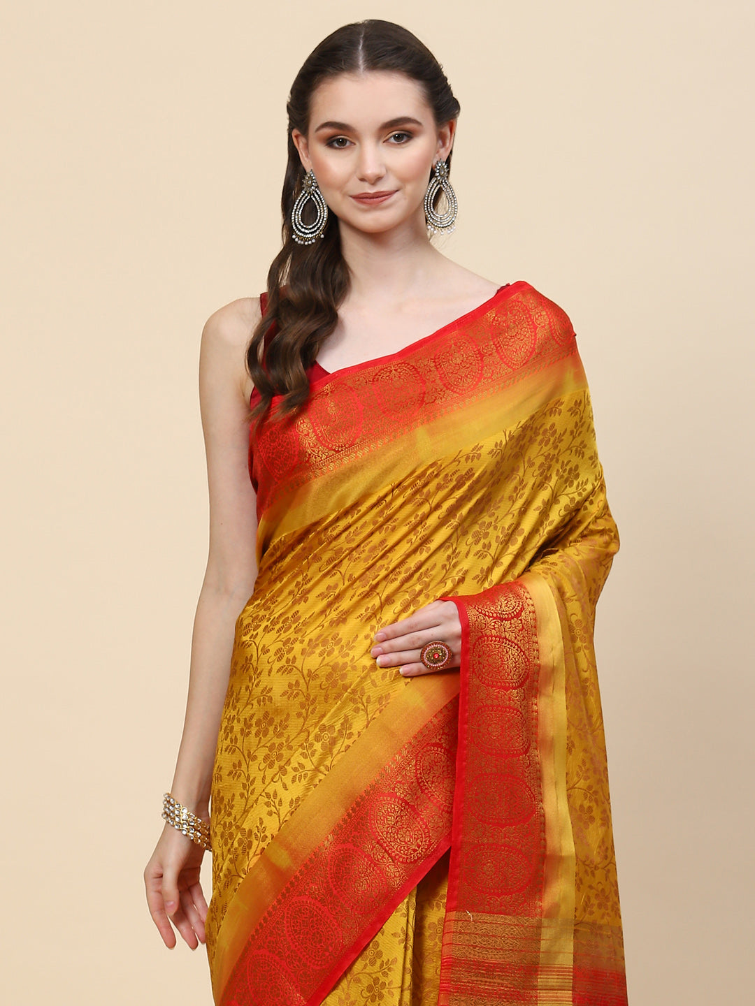 Resham Zari Border Handloom Woven Saree