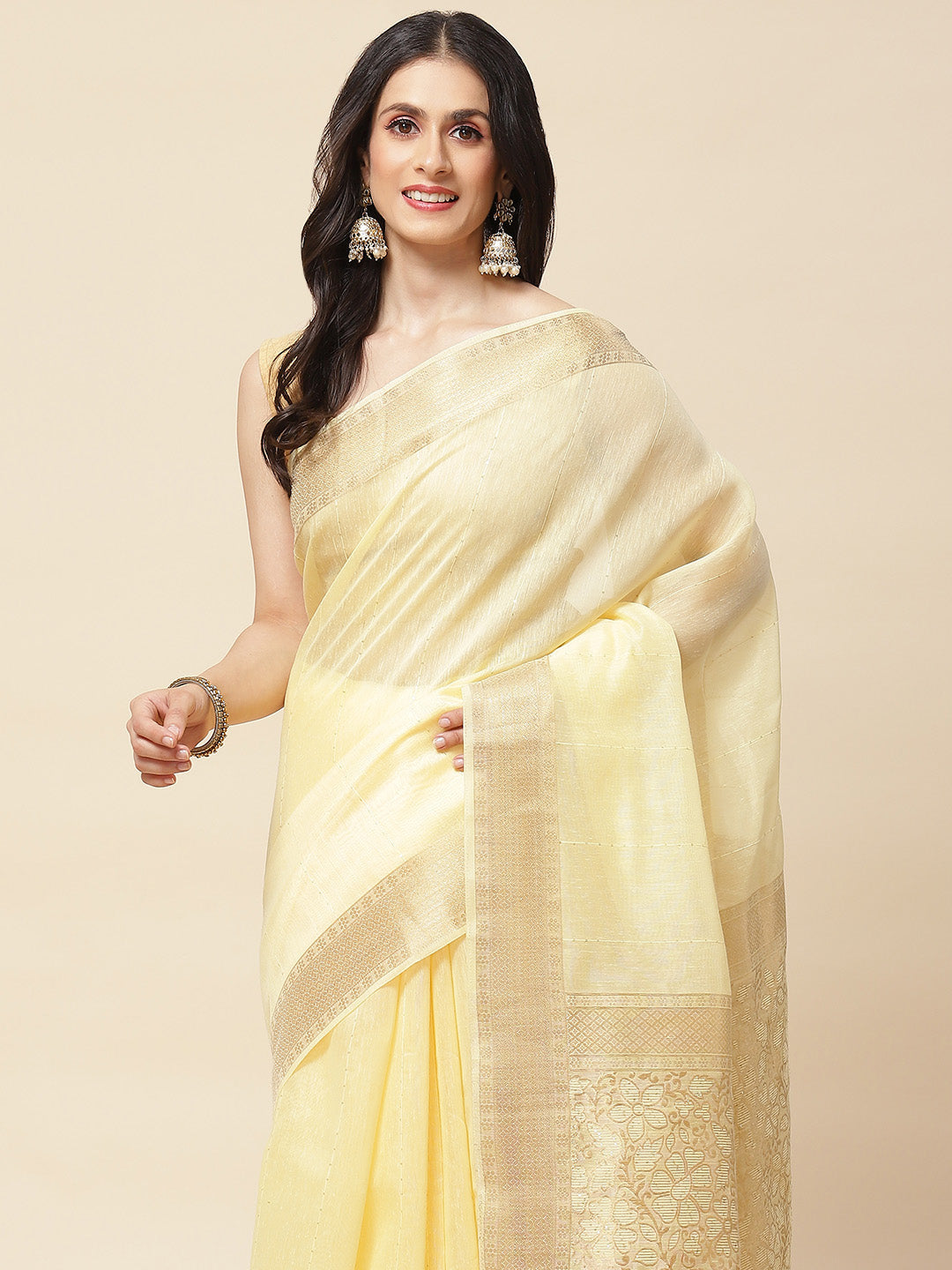 Zari Border Woven Cotton Saree