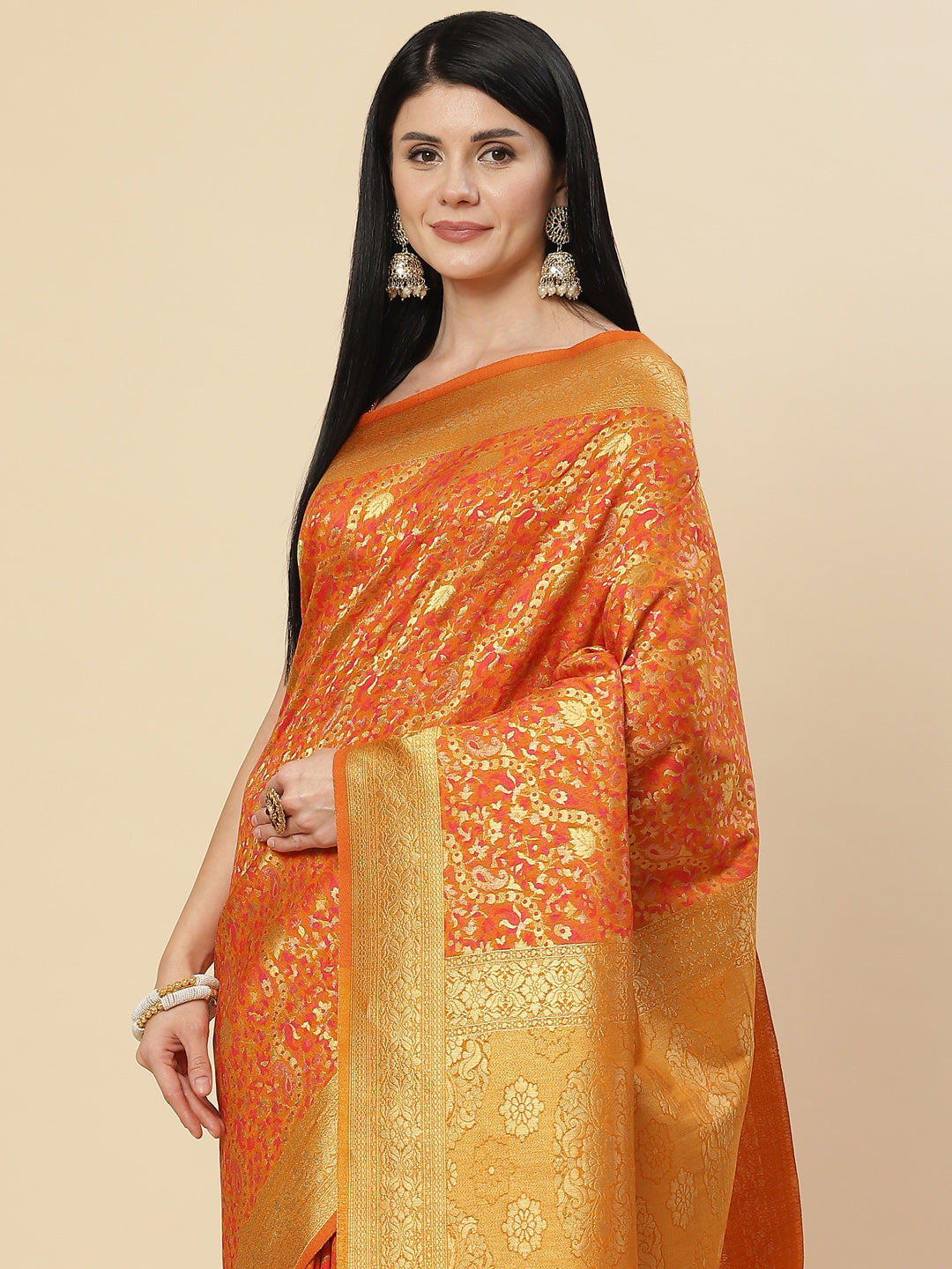 Zari Jaal Handloom Woven Saree