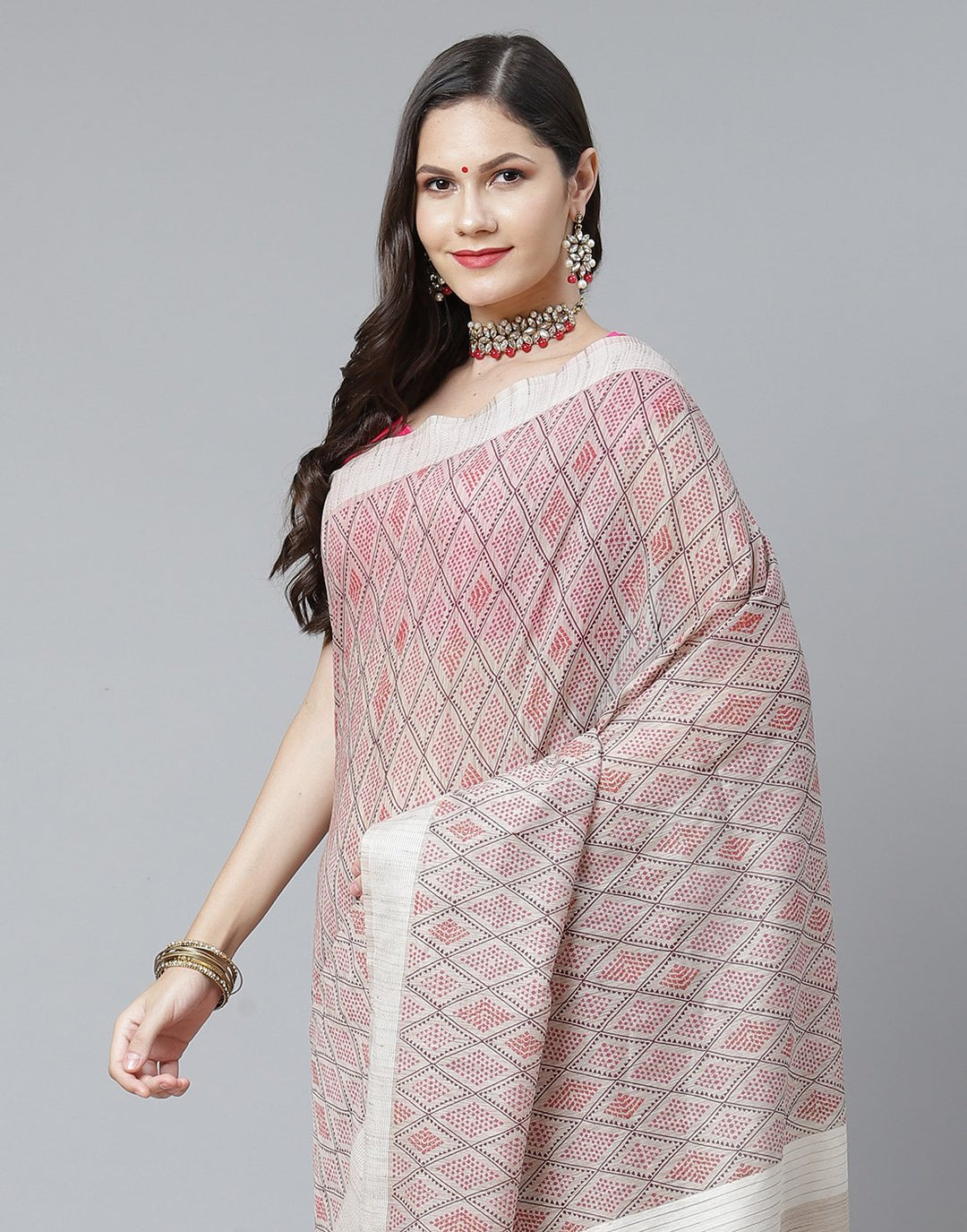 Abstract Print Cotton Saree
