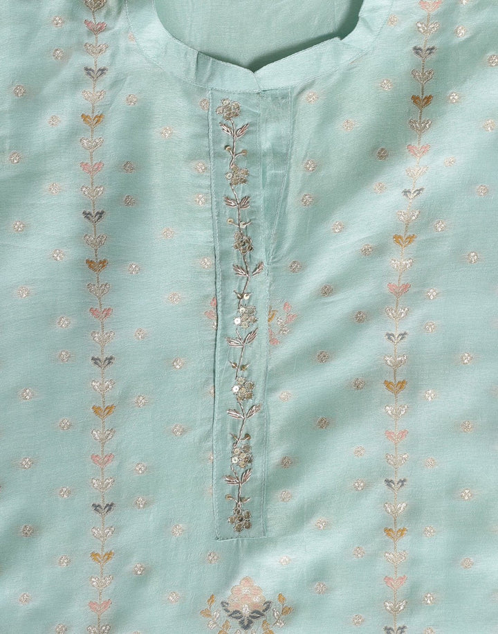 Embroidered Art Handloom Dupion Suit Piece