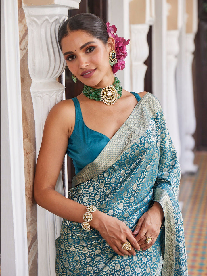 Brocade Crepe Plain Saree