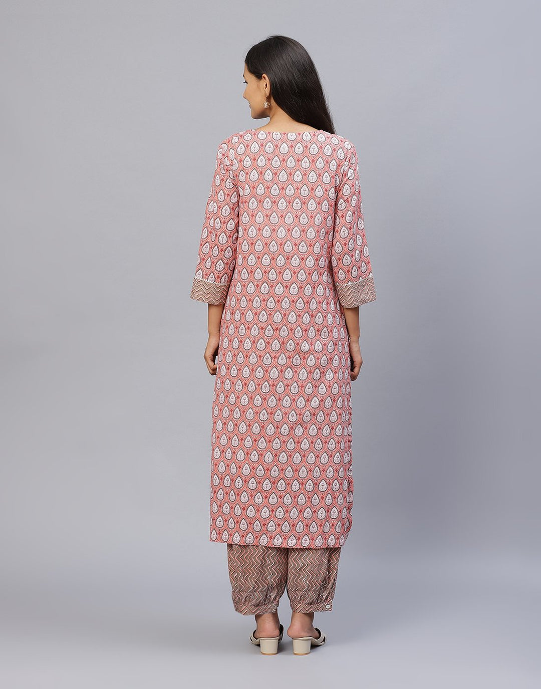Cotton Printed Kurti Set with Yoke Detail