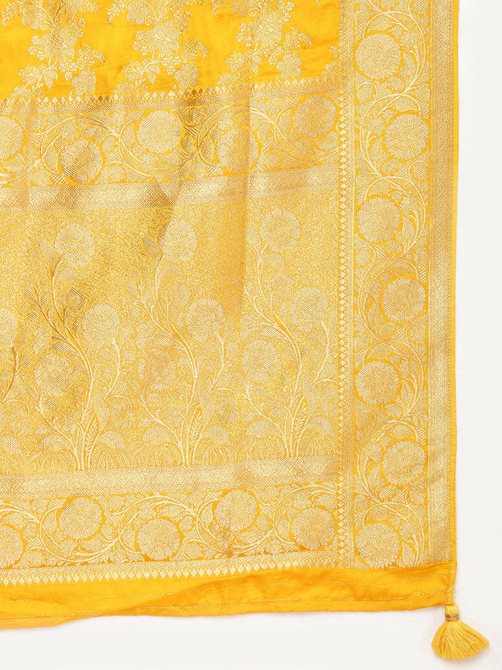 Brocade Zari Jaal Woven Crepe Saree