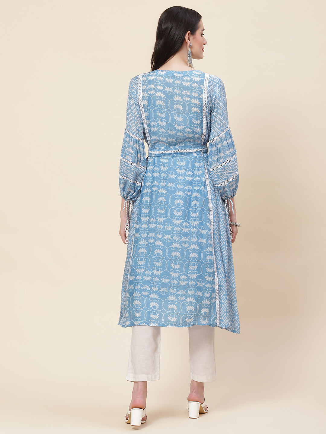 Floral Printed Muslin Kurta