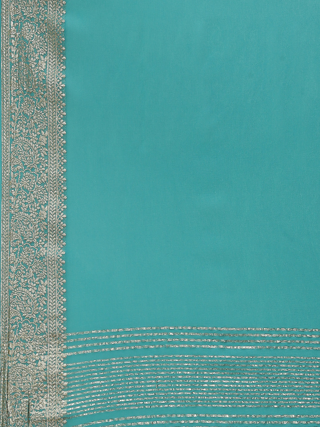 Zari Border Crepe Plain Saree