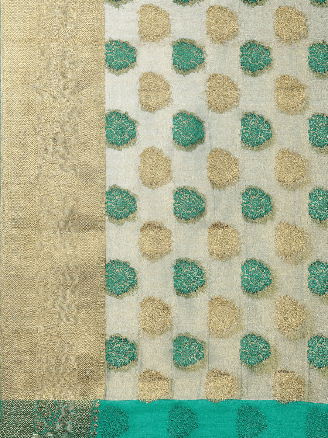 Zari Border Booti Art HAndloom Woven Saree