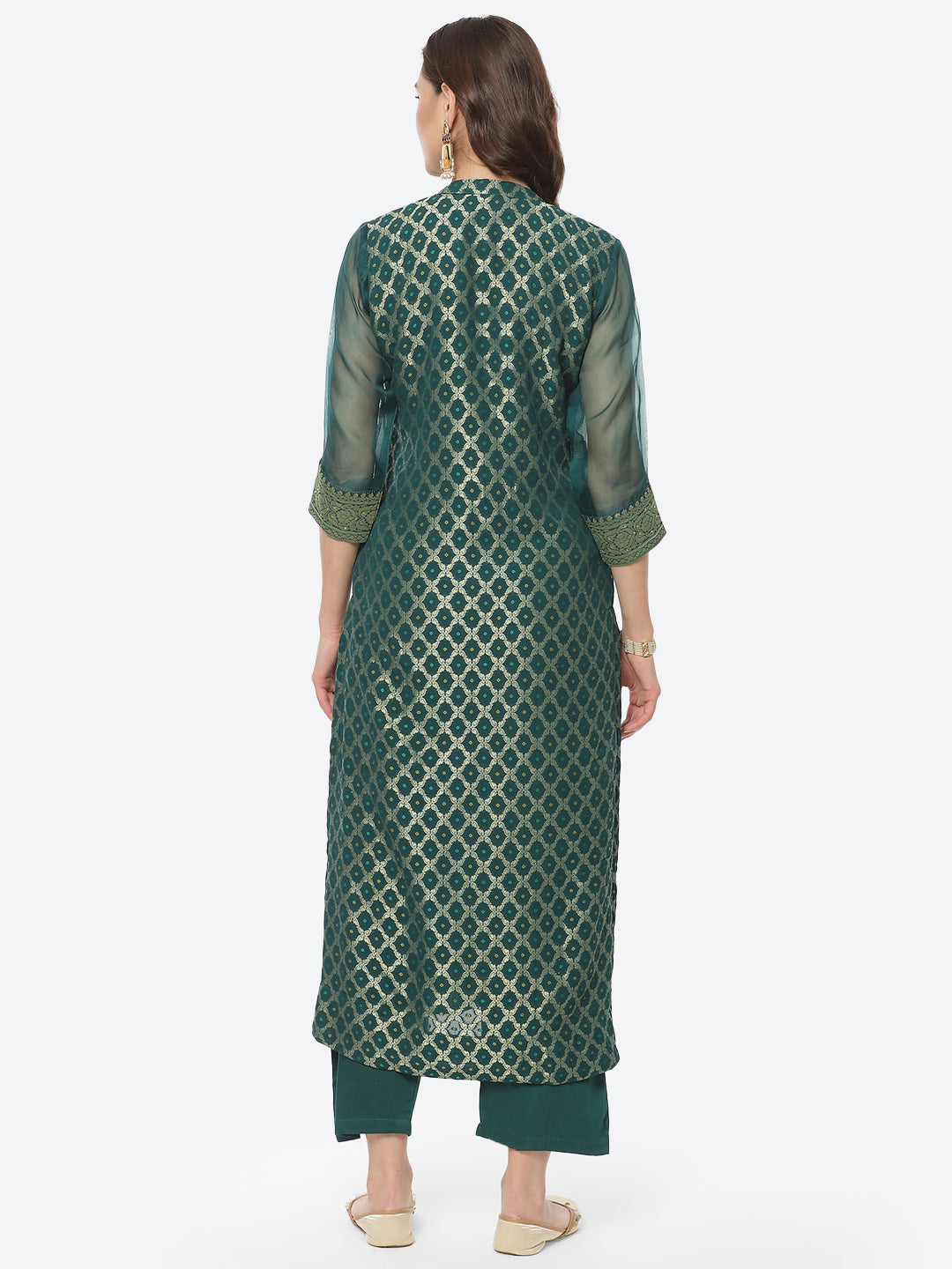 Embroidered Georgette Kurti With Pant