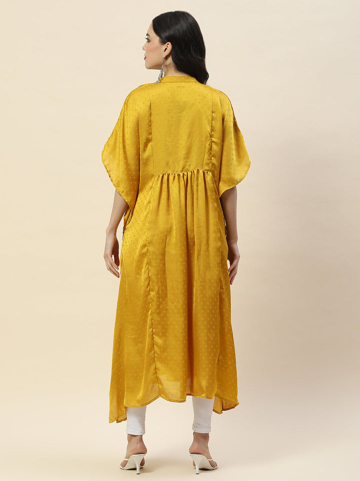 Neck Embroidered Cotton Kaftan Kurta