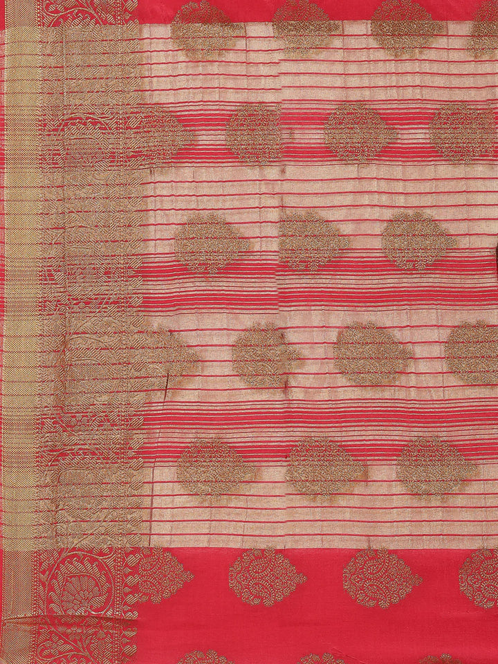 Zari Border Booti Handloom Woven Saree