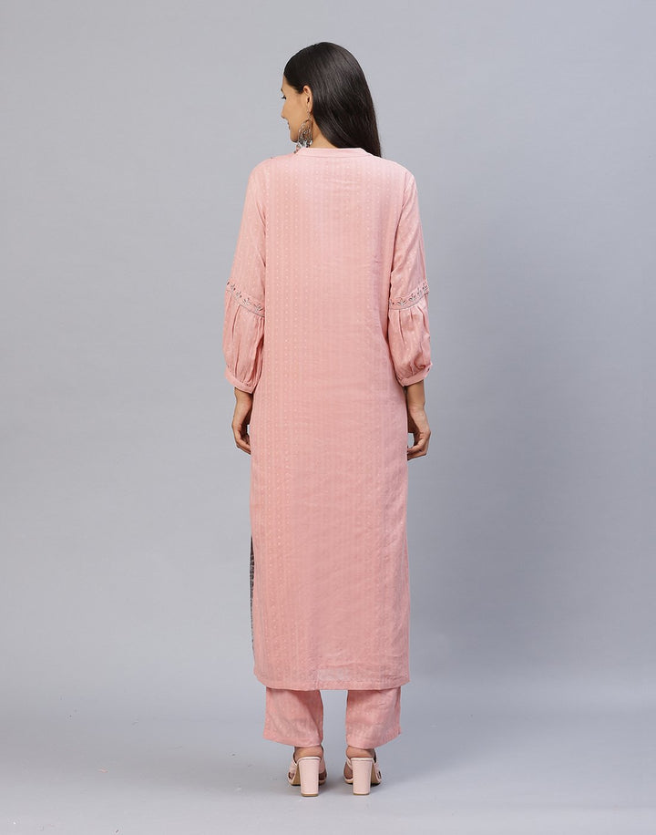 Yoke Embroidered Kurti Pant Set