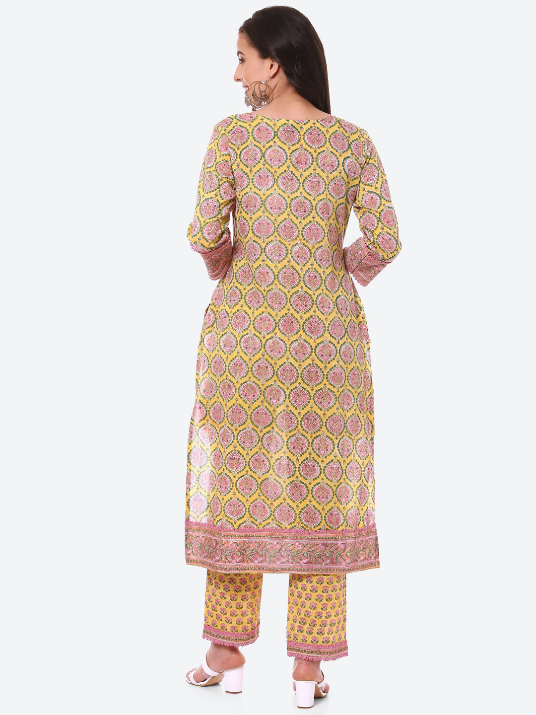 Floral Printed Cotton Kurta With Pant