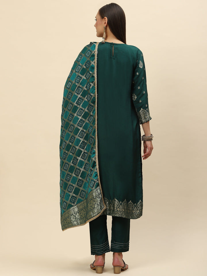 Banarasi Handloom Kurta With Pants &amp; Dupatta