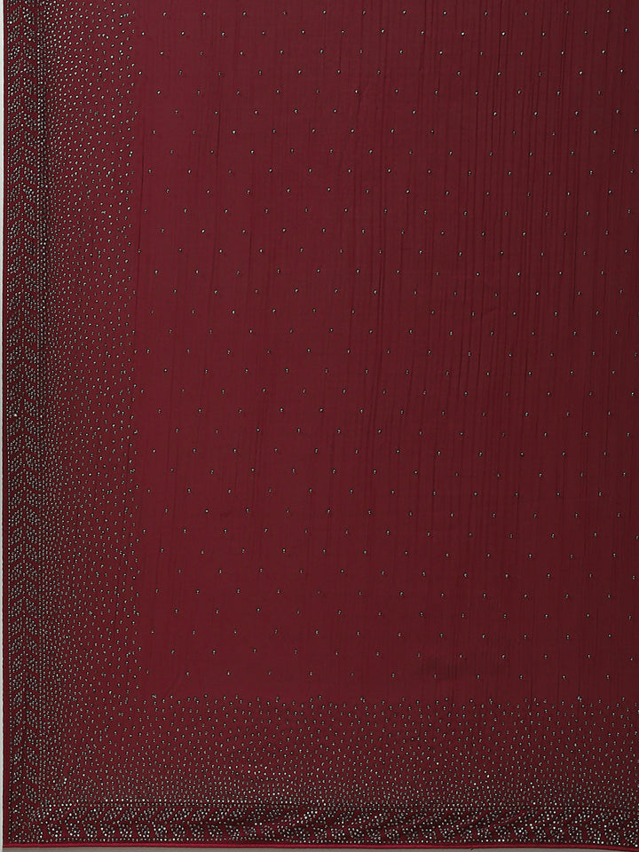 Stone Embroidered Chiffon Saree