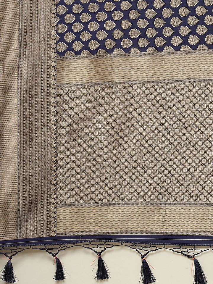 Zari Booti Border Woven Art Handloom Saree