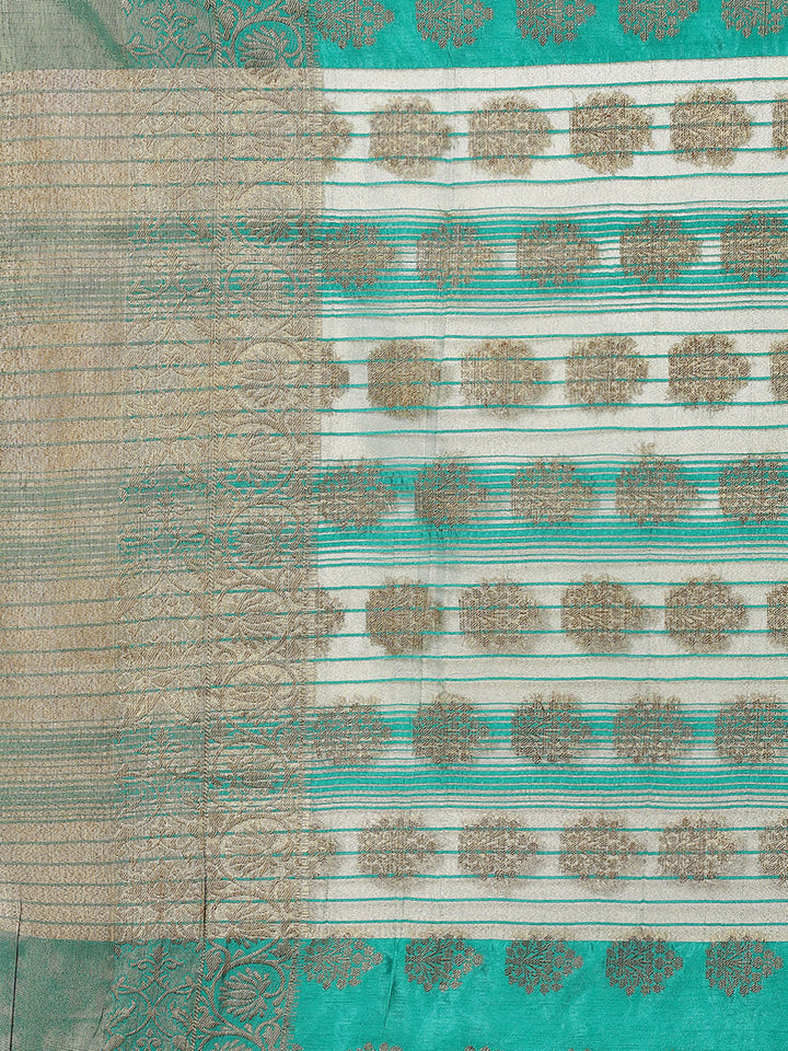 Zari Border Booti Art Handloom Woven Saree