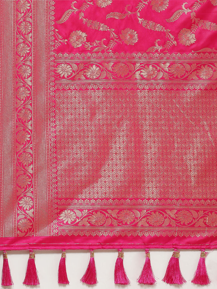Zari Jaal Woven Satin Saree