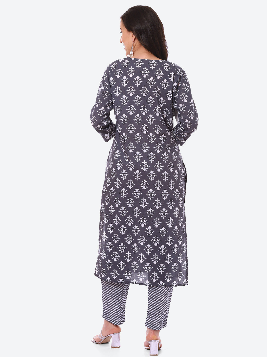 Sequence Work Printed Cotton Kurta With Pant