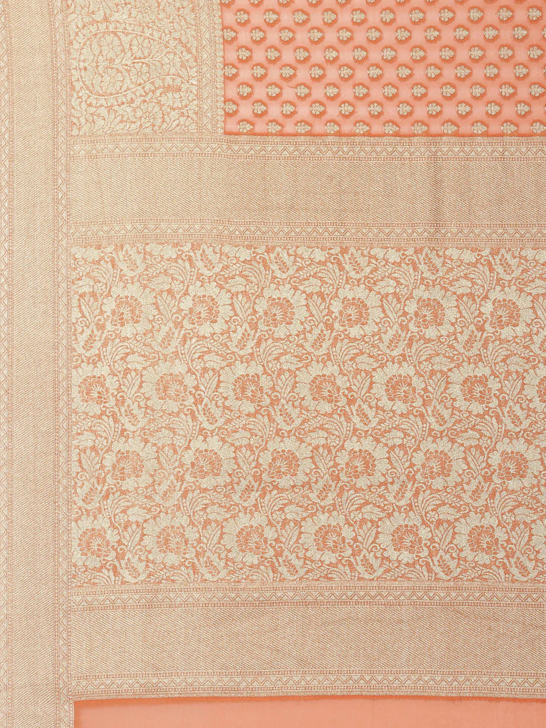 Zari Booti Georgette Plain Saree