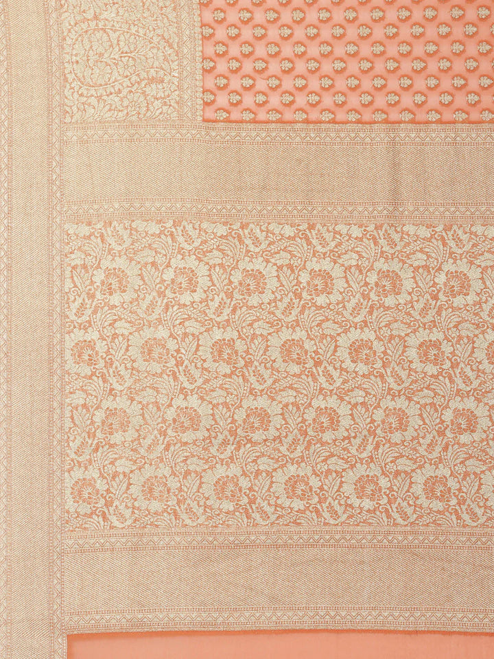 Zari Booti Georgette Plain Saree