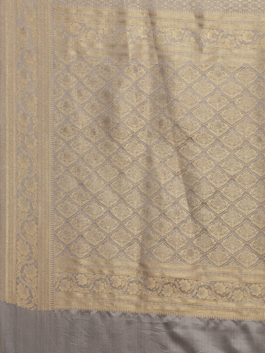 Brocade Zari Booti Satin Woven Saree