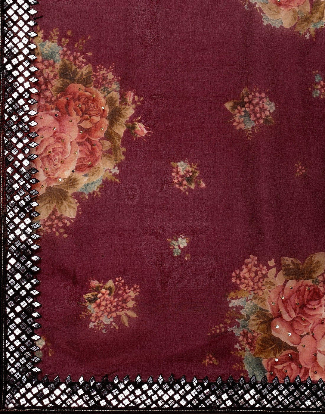 Embroidered Organza Kora Saree