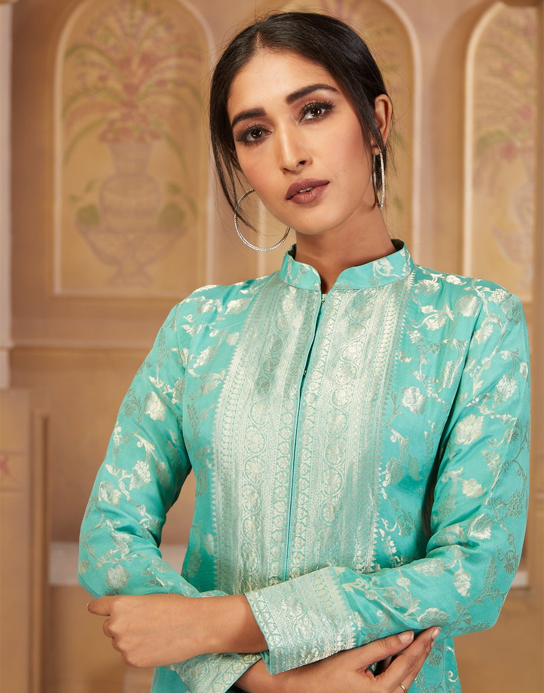 Firozee Georgette Kurti with Palazzo