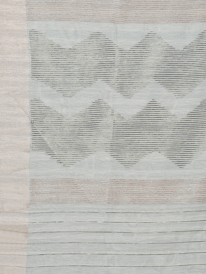 Plain Zari Border Woven Cotton Saree