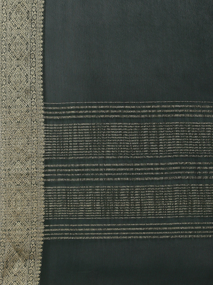 Zari Border Plain Crepe Saree