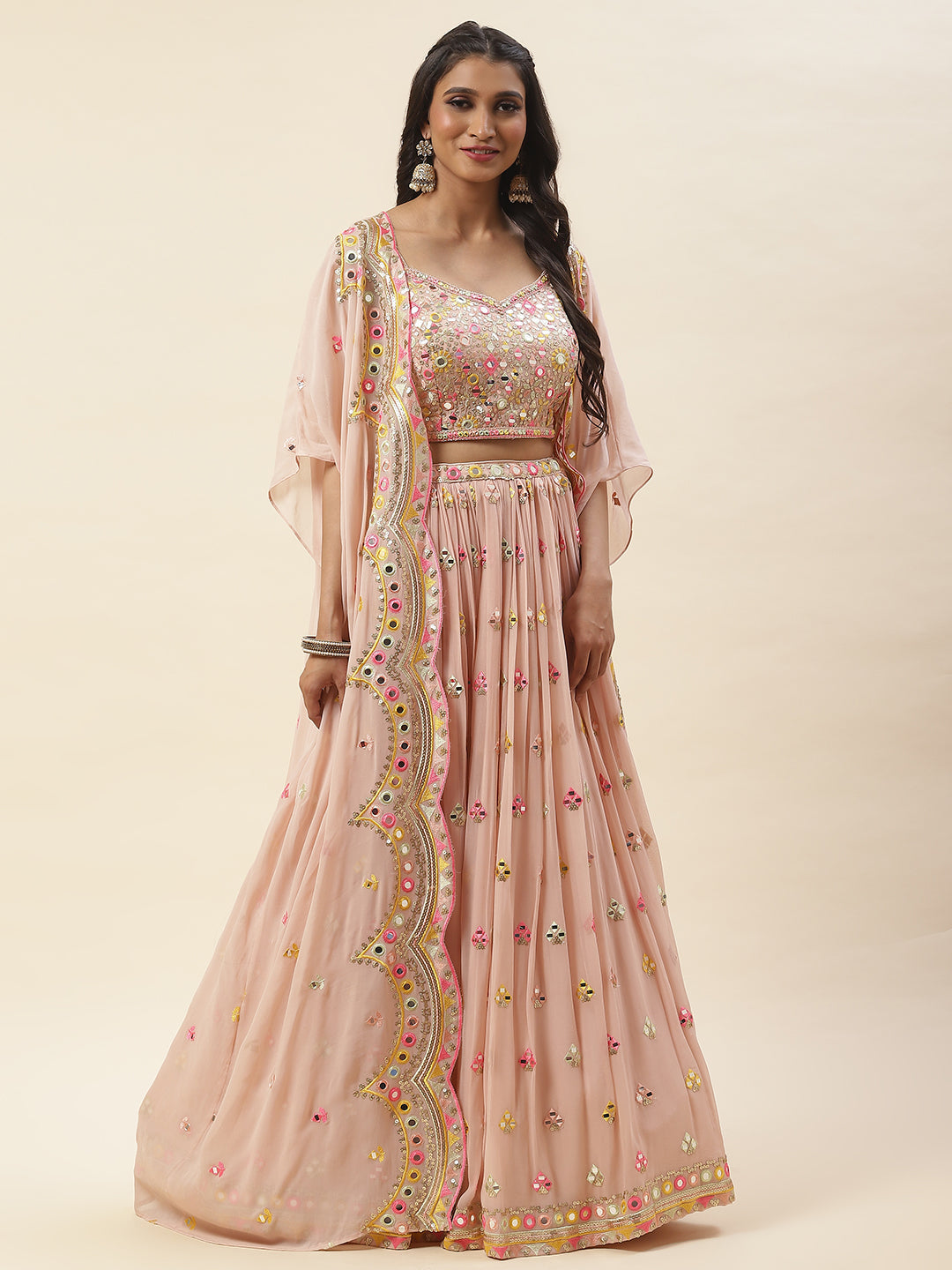 Georgette Lehenga Choli With Jacket