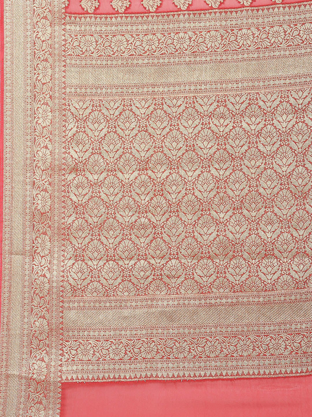 Zari Booti Chiffon Plain Saree