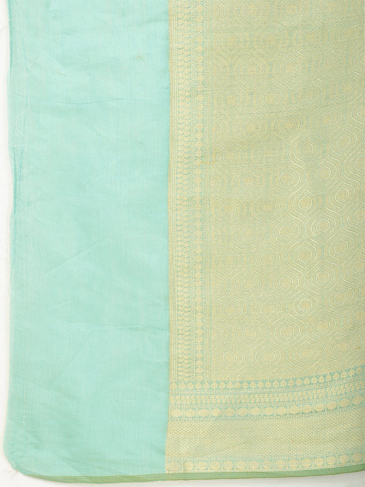 Zari Border Booti Woven Cotton Saree