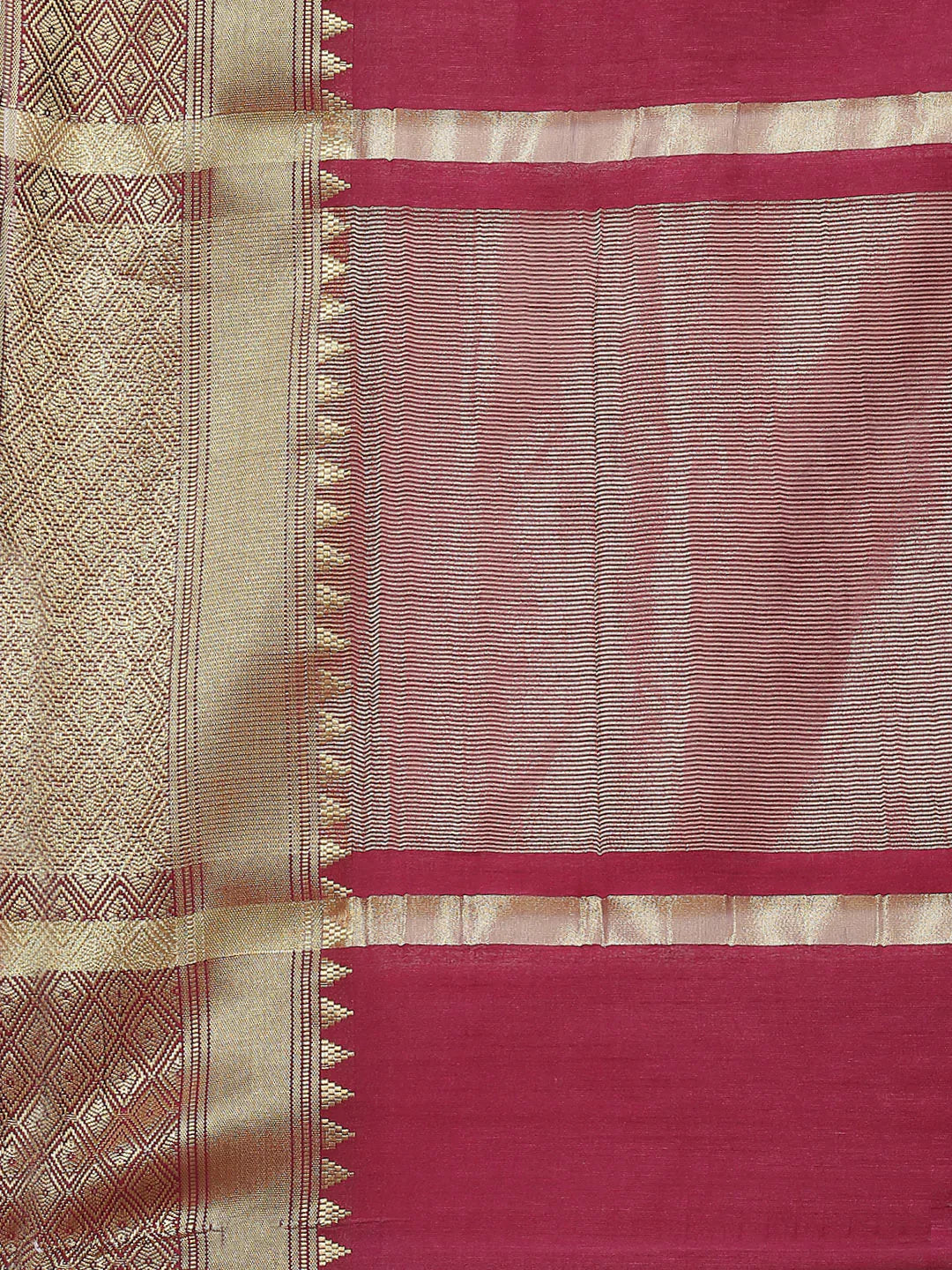 Plain Zari Border Handloom Woven Saree
