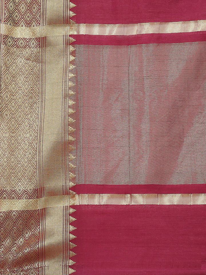 Plain Zari Border Handloom Woven Saree