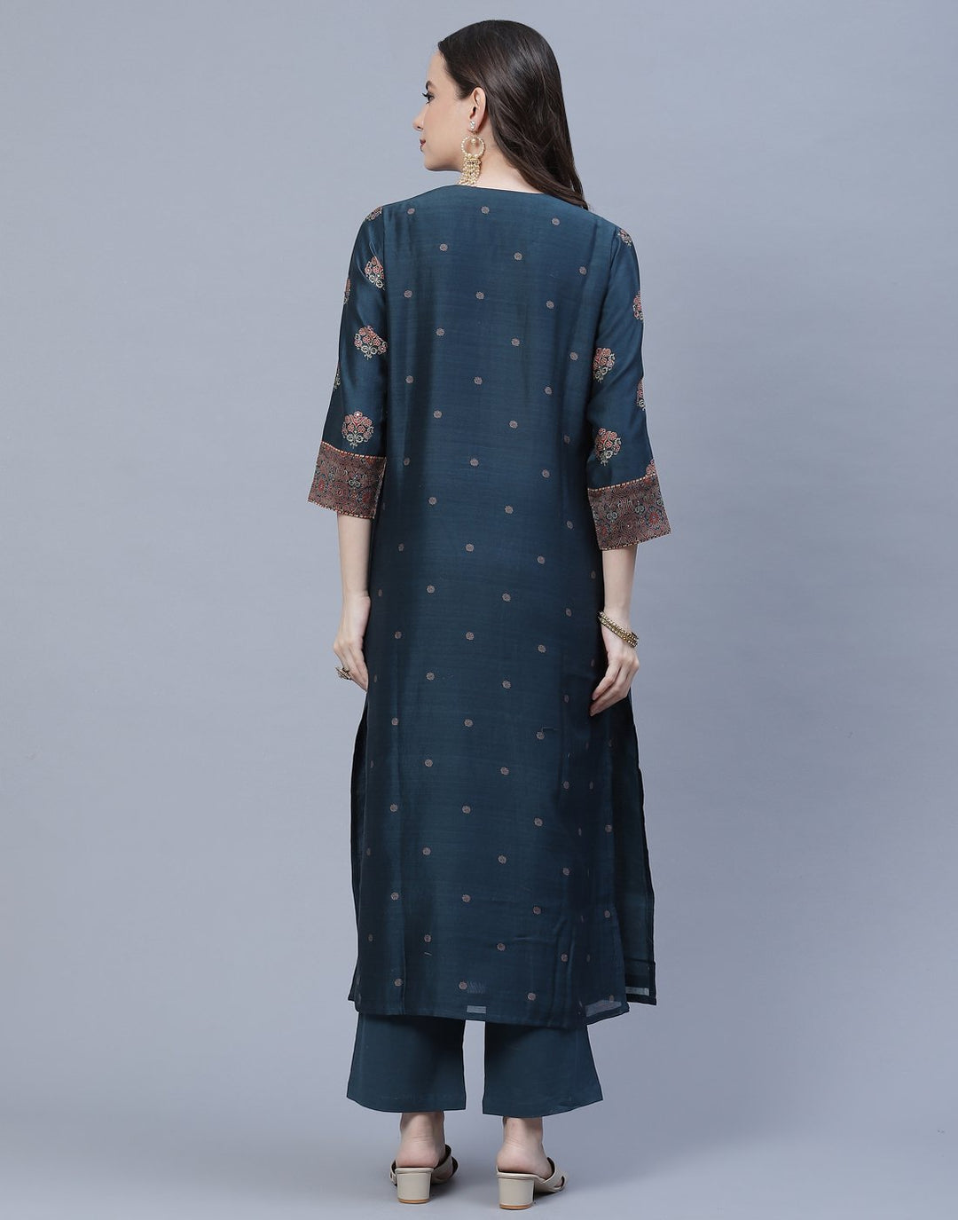 Chanderi Printed Kurti Pant Set