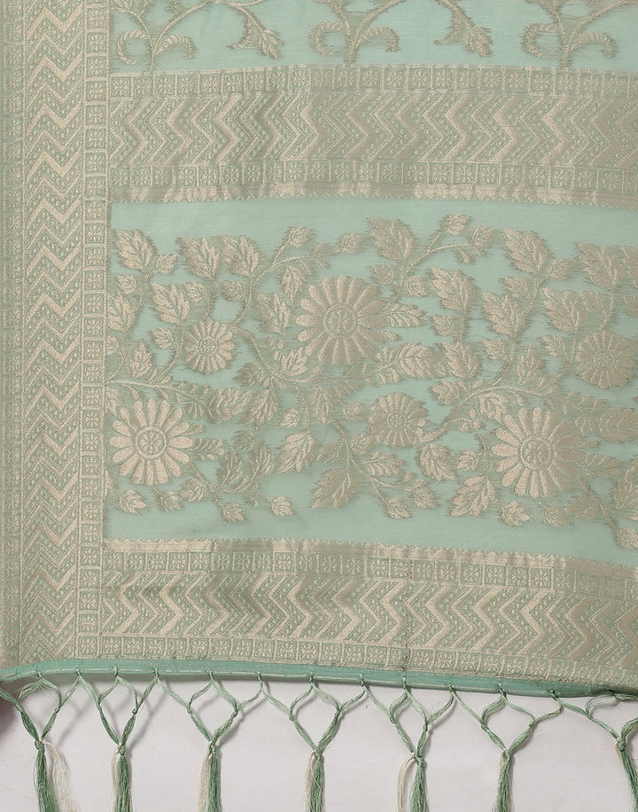 Floral Printed Cotton Linen Saree