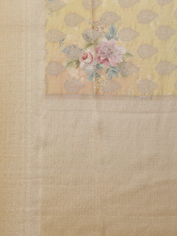Digital Floral Printed Tussar Saree