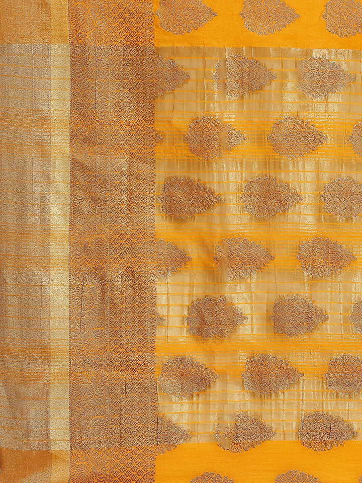 Zari Border Booti Art Handloom Woven Saree