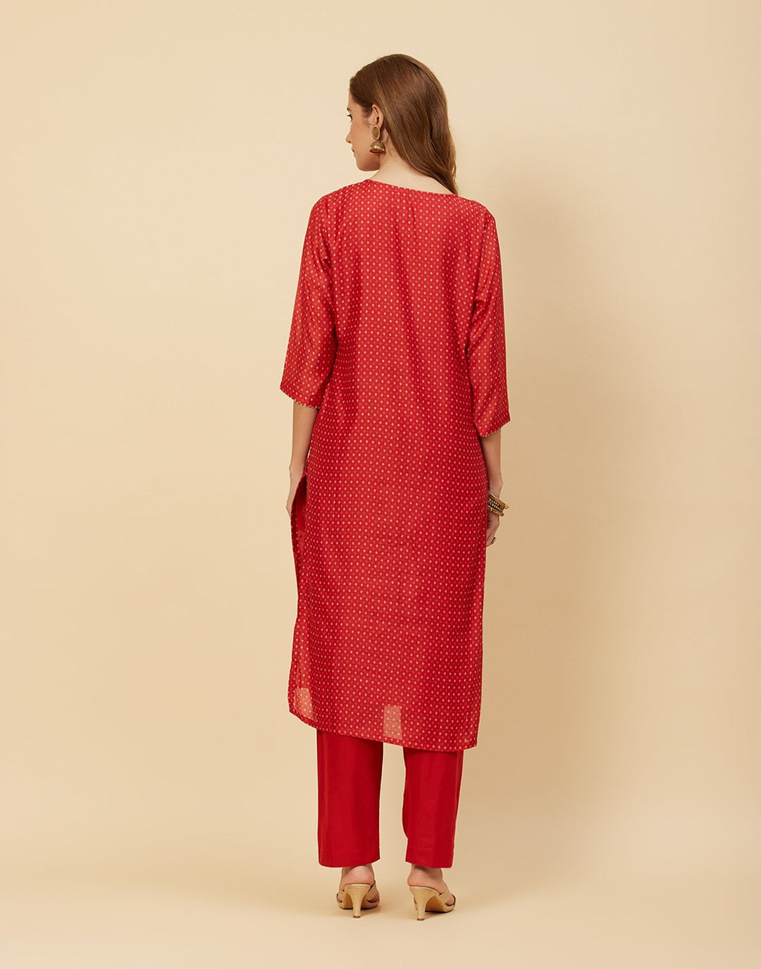 Embroidered Chanderi Kurti With Pant