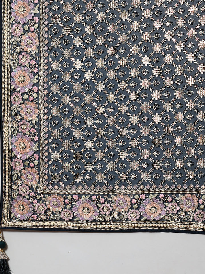 Sequin Embroidered Georgette Saree