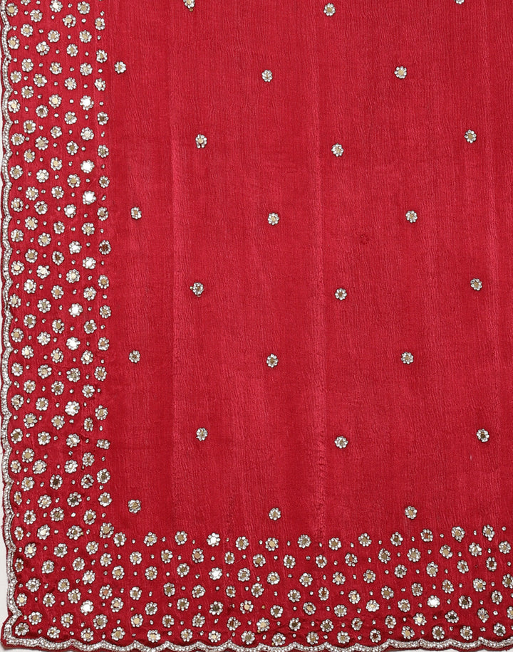 Stone Booti Pure Satin Embroided Saree