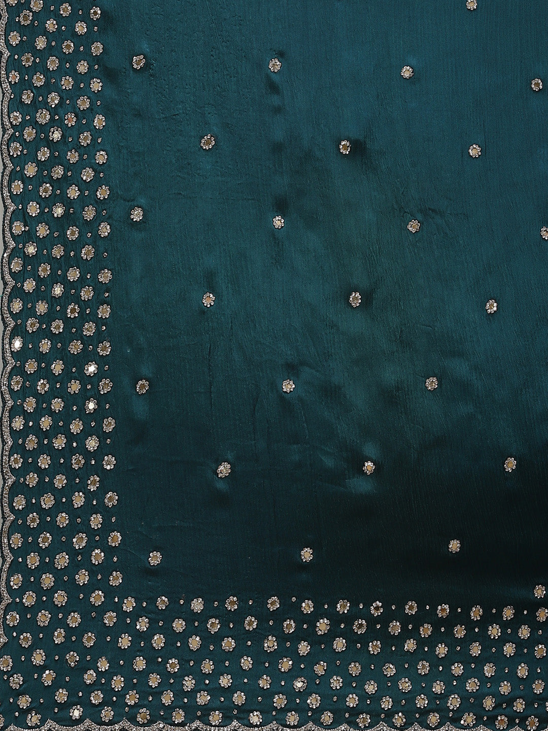 Stone Booti Pure Satin Embroided Saree