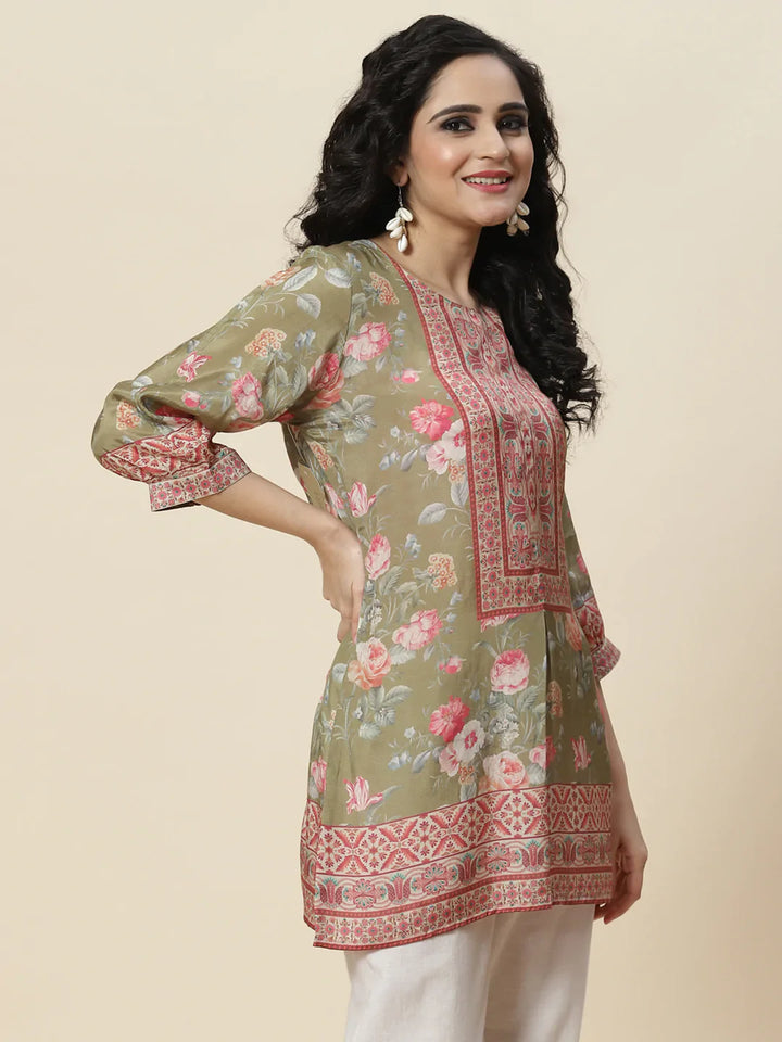Floral Digital Printed Crepe Kurti