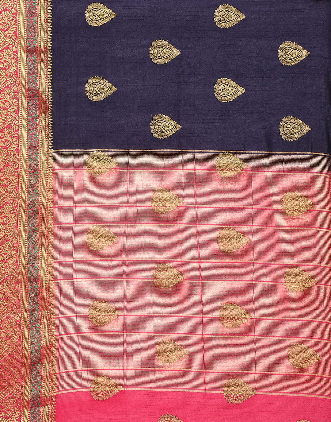 Woven Art Handloom Saree With Zari Booti Border