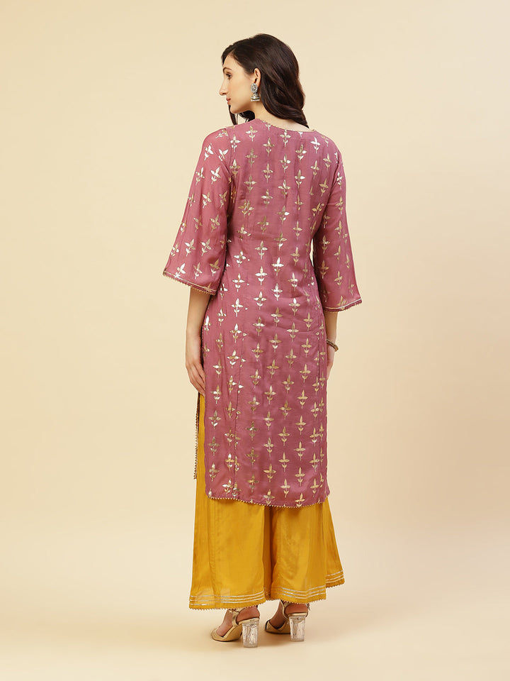 Printed Cotton Muslin Kurti With Palazzo