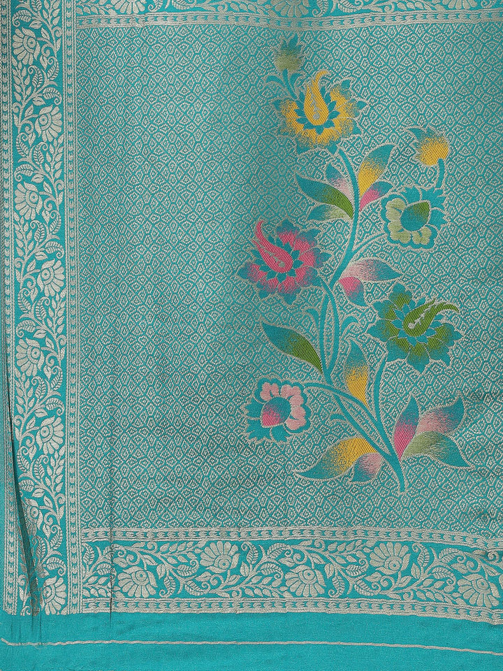 Floral Zari Jaal Handloom Woven Saree